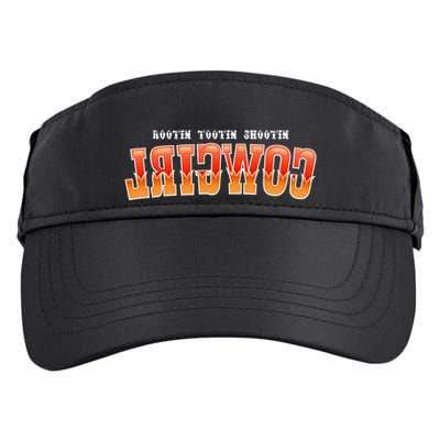 Rootin Tootin Shootin Reverse Cowgirl Western Logo Adult Drive Performance Visor