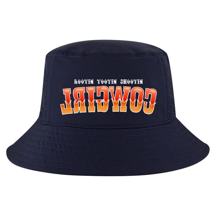 Rootin Tootin Shootin Reverse Cowgirl Western Logo Cool Comfort Performance Bucket Hat
