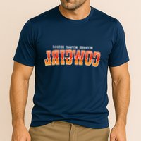 Rootin Tootin Shootin Reverse Cowgirl Western Logo Cooling Performance Crew T-Shirt