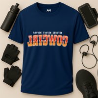 Rootin Tootin Shootin Reverse Cowgirl Western Logo Cooling Performance Crew T-Shirt