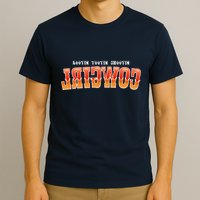 Rootin Tootin Shootin Reverse Cowgirl Western Logo T-Shirt