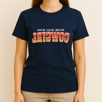 Rootin Tootin Shootin Reverse Cowgirl Western Logo T-Shirt