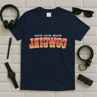 Rootin Tootin Shootin Reverse Cowgirl Western Logo T-Shirt