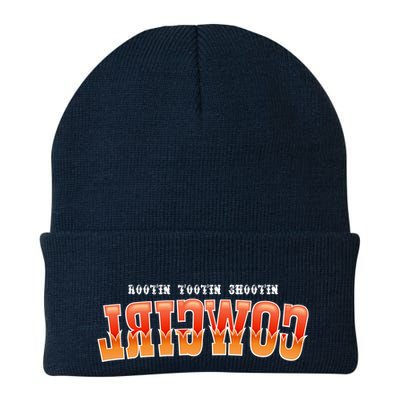 Rootin Tootin Shootin Reverse Cowgirl Western Logo Beanie