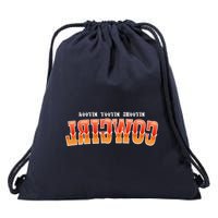 Rootin Tootin Shootin Reverse Cowgirl Western Logo Drawstring Bag