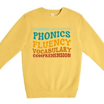 Reading Teacher Science Of Reading Phonics Gift Premium Crewneck Sweatshirt