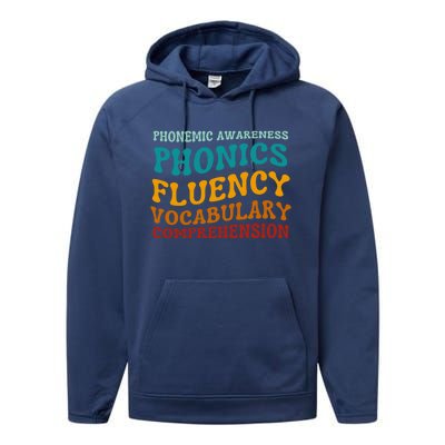 Reading Teacher Science Of Reading Phonics Gift Performance Fleece Hoodie