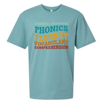 Reading Teacher Science Of Reading Phonics Gift Sueded Cloud Jersey T-Shirt