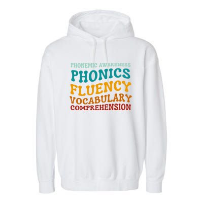 Reading Teacher Science Of Reading Phonics Gift Garment-Dyed Fleece Hoodie