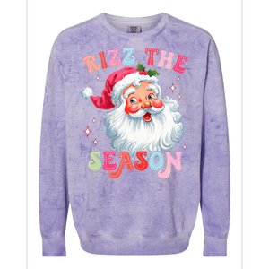 Rizz The Season Funny Christmas Santa Claus Rizzler Colorblast Crewneck Sweatshirt