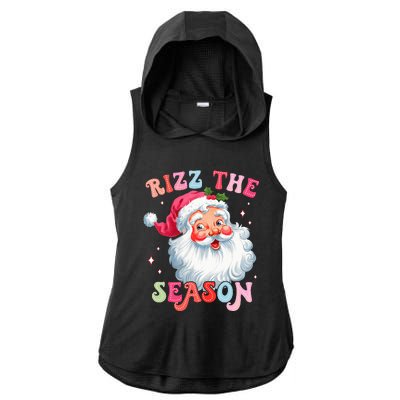 Rizz The Season Funny Christmas Santa Claus Rizzler Ladies PosiCharge Tri-Blend Wicking Draft Hoodie Tank