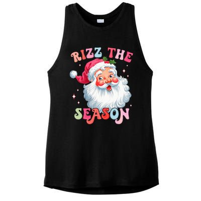 Rizz The Season Funny Christmas Santa Claus Rizzler Ladies PosiCharge Tri-Blend Wicking Tank