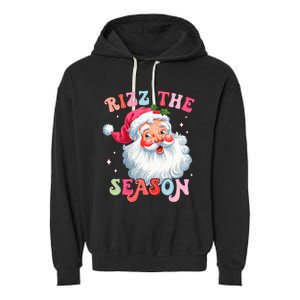 Rizz The Season Funny Christmas Santa Claus Rizzler Garment-Dyed Fleece Hoodie