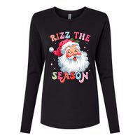 Rizz The Season Funny Christmas Santa Claus Rizzler Womens Cotton Relaxed Long Sleeve T-Shirt