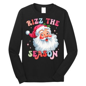 Rizz The Season Funny Christmas Santa Claus Rizzler Long Sleeve Shirt