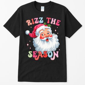 Rizz The Season Funny Christmas Santa Claus Rizzler Tall T-Shirt