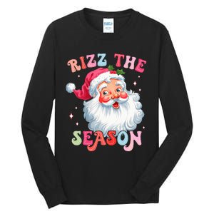 Rizz The Season Funny Christmas Santa Claus Rizzler Tall Long Sleeve T-Shirt