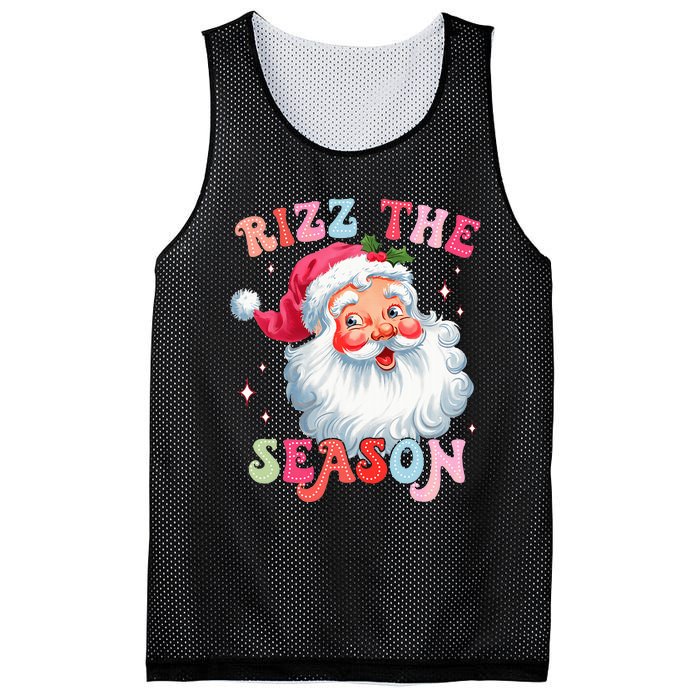 Rizz The Season Funny Christmas Santa Claus Rizzler Mesh Reversible Basketball Jersey Tank