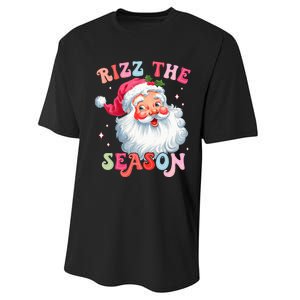 Rizz The Season Funny Christmas Santa Claus Rizzler Performance Sprint T-Shirt