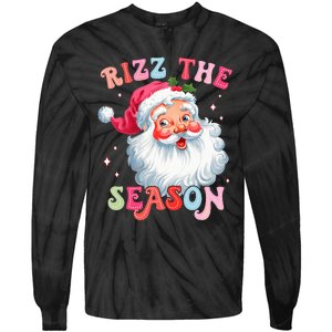 Rizz The Season Funny Christmas Santa Claus Rizzler Tie-Dye Long Sleeve Shirt