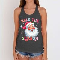 Rizz The Season Funny Christmas Santa Claus Rizzler Women's Knotted Racerback Tank