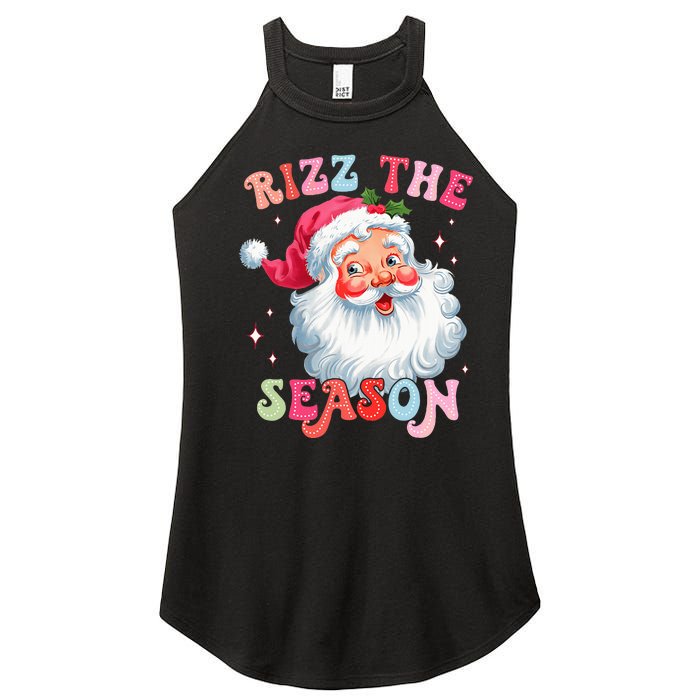 Rizz The Season Funny Christmas Santa Claus Rizzler Women's Perfect Tri Rocker Tank