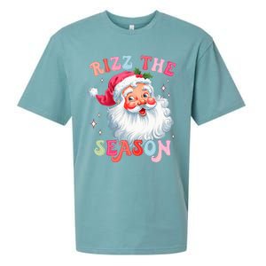 Rizz The Season Funny Christmas Santa Claus Rizzler Sueded Cloud Jersey T-Shirt