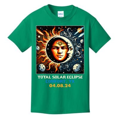 Retro Total Solar Eclipse Comfort Texas Kids T-Shirt