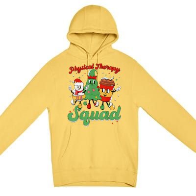 Retro Therapy Squad Christmas Tree Snowman Coffee Latte Premium Pullover Hoodie