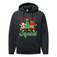 Retro Therapy Squad Christmas Tree Snowman Coffee Latte Performance Fleece Hoodie