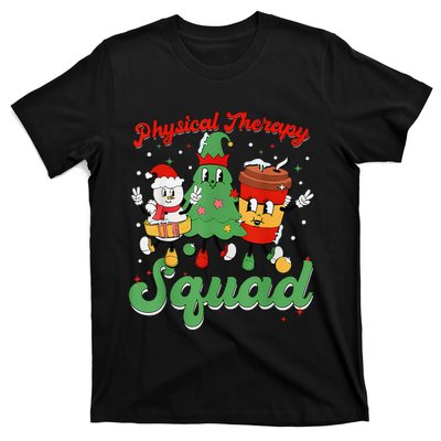 Retro Therapy Squad Christmas Tree Snowman Coffee Latte T-Shirt