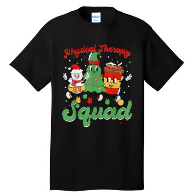 Retro Therapy Squad Christmas Tree Snowman Coffee Latte Tall T-Shirt