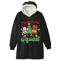 Retro Therapy Squad Christmas Tree Snowman Coffee Latte Hooded Wearable Blanket