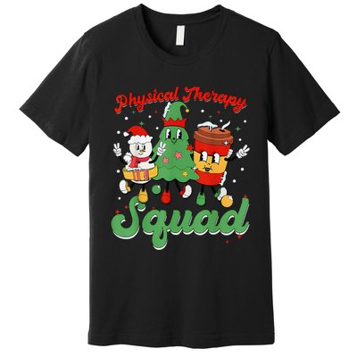 Retro Therapy Squad Christmas Tree Snowman Coffee Latte Premium T-Shirt