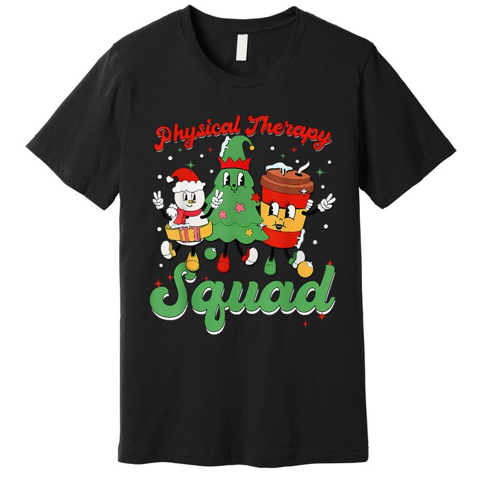 Retro Therapy Squad Christmas Tree Snowman Coffee Latte Premium T-Shirt