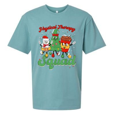 Retro Therapy Squad Christmas Tree Snowman Coffee Latte Sueded Cloud Jersey T-Shirt