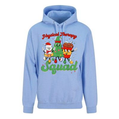 Retro Therapy Squad Christmas Tree Snowman Coffee Latte Unisex Surf Hoodie