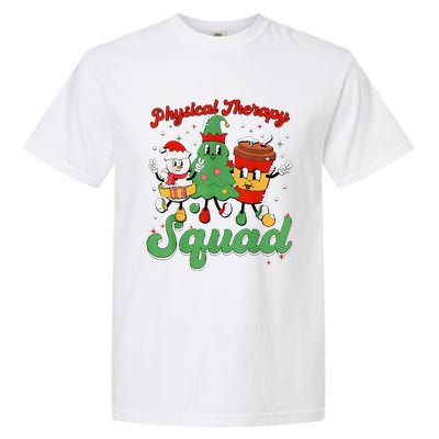 Retro Therapy Squad Christmas Tree Snowman Coffee Latte Garment-Dyed Heavyweight T-Shirt