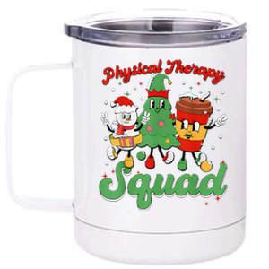 Retro Therapy Squad Christmas Tree Snowman Coffee Latte 12 oz Stainless Steel Tumbler Cup