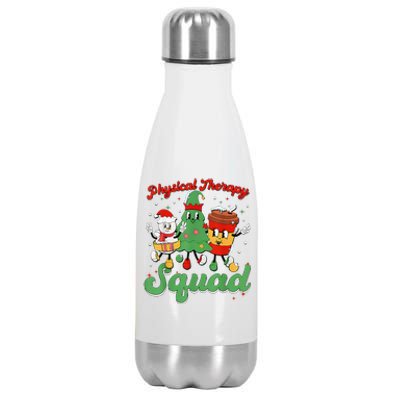 Retro Therapy Squad Christmas Tree Snowman Coffee Latte Stainless Steel Insulated Water Bottle