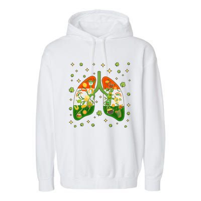 Respiratory Therapist St Patrick's Day Lucky Respiratory Therapy Pulmonologist Garment-Dyed Fleece Hoodie