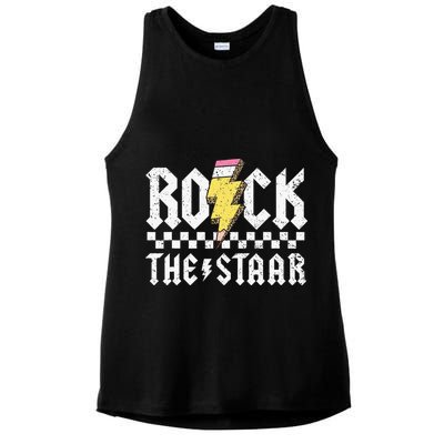 Rock The Staar Motivational Testing Day For Teacher Student Ladies PosiCharge Tri-Blend Wicking Tank