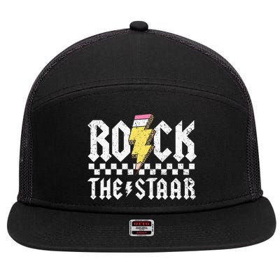 Rock The Staar Motivational Testing Day For Teacher Student 7 Panel Mesh Trucker Snapback Hat