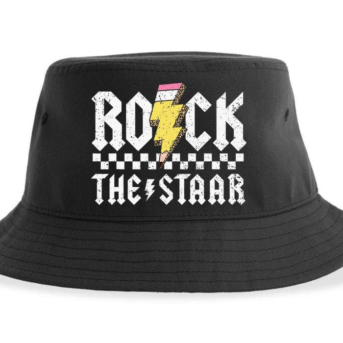Rock The Staar Motivational Testing Day For Teacher Student Sustainable Bucket Hat