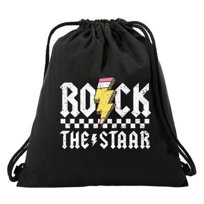 Rock The Staar Motivational Testing Day For Teacher Student Drawstring Bag