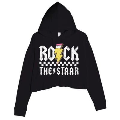 Rock The Staar Motivational Testing Day For Teacher Student Crop Fleece Hoodie