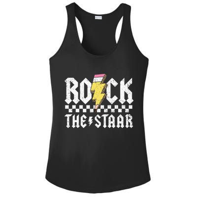 Rock The Staar Motivational Testing Day For Teacher Student Ladies PosiCharge Competitor Racerback Tank