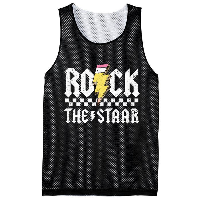 Rock The Staar Motivational Testing Day For Teacher Student Mesh Reversible Basketball Jersey Tank