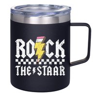 Rock The Staar Motivational Testing Day For Teacher Student 12oz Stainless Steel Coffee Mug