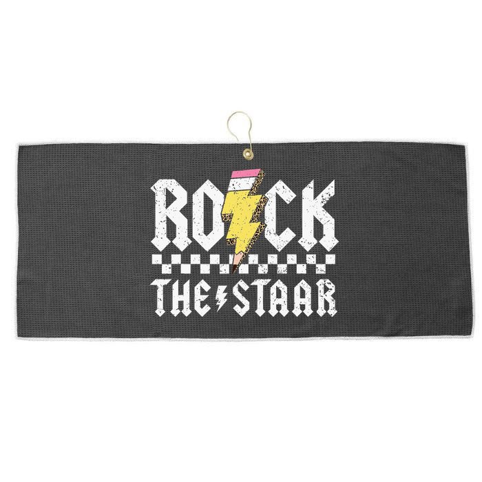 Rock The Staar Motivational Testing Day For Teacher Student Large Microfiber Waffle Golf Towel